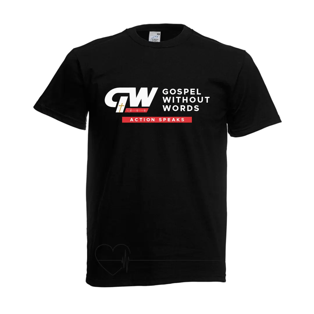 Black shirt with full logo Centered