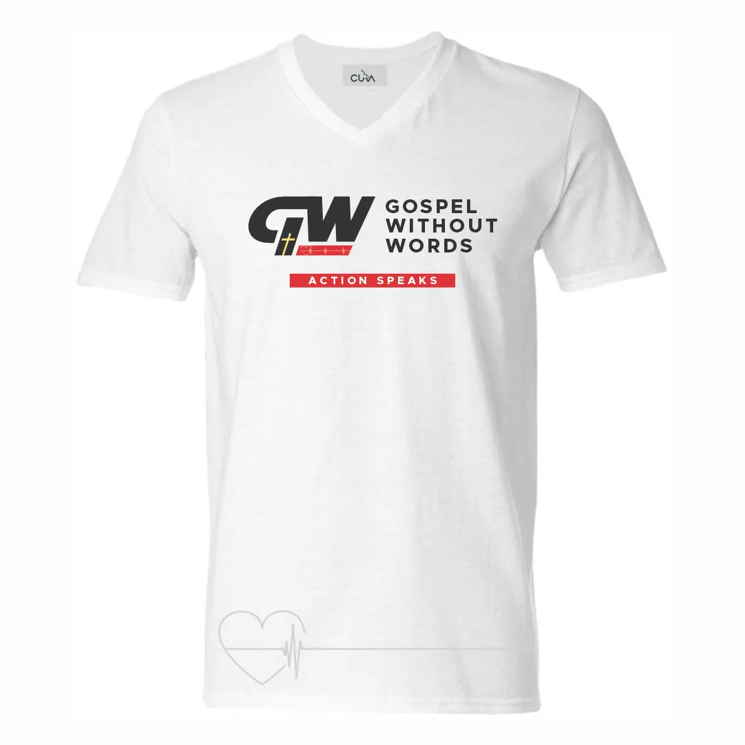 White shirt with full logo centered